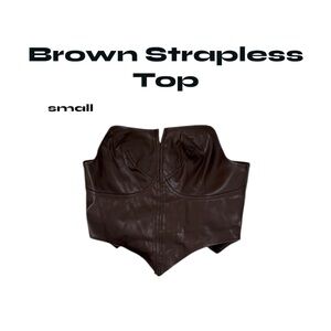Brown Strapless Top